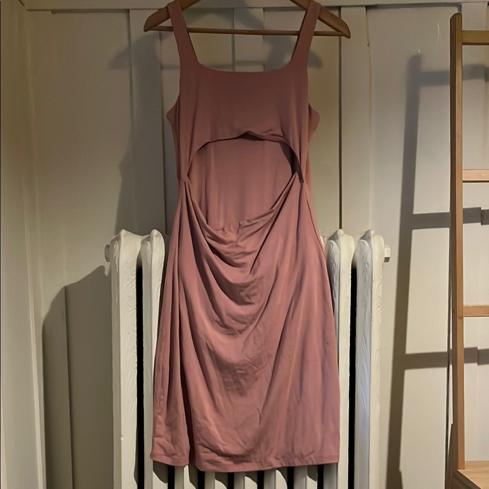Soft pink Sleeveless cutout Dress